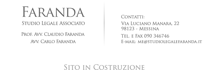 Studio Legale Associato FARANDA - Prof. Avv. Claudio Faranda, Avv. Carlo Faranda - Messina